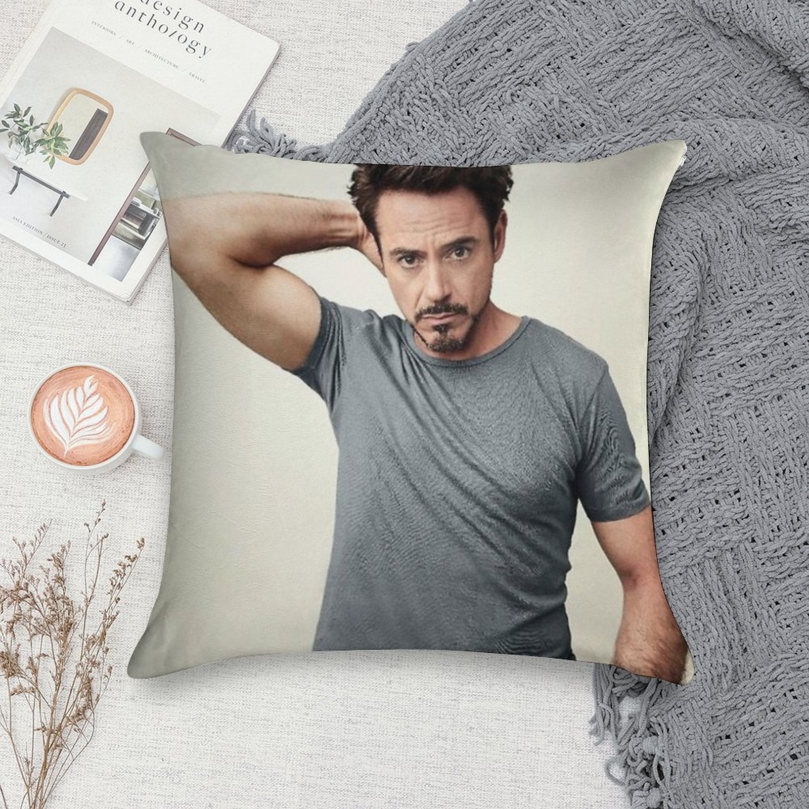 Robert Downey Jr Soft Washable Throw Pillow