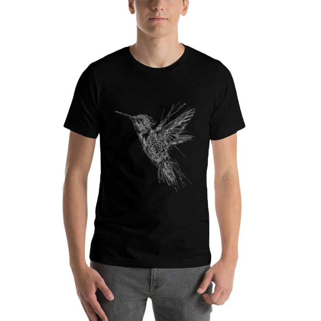 Hummingbird Art Drawing Animal Abstract Motif Hummingbird  Versatile T-Shirt