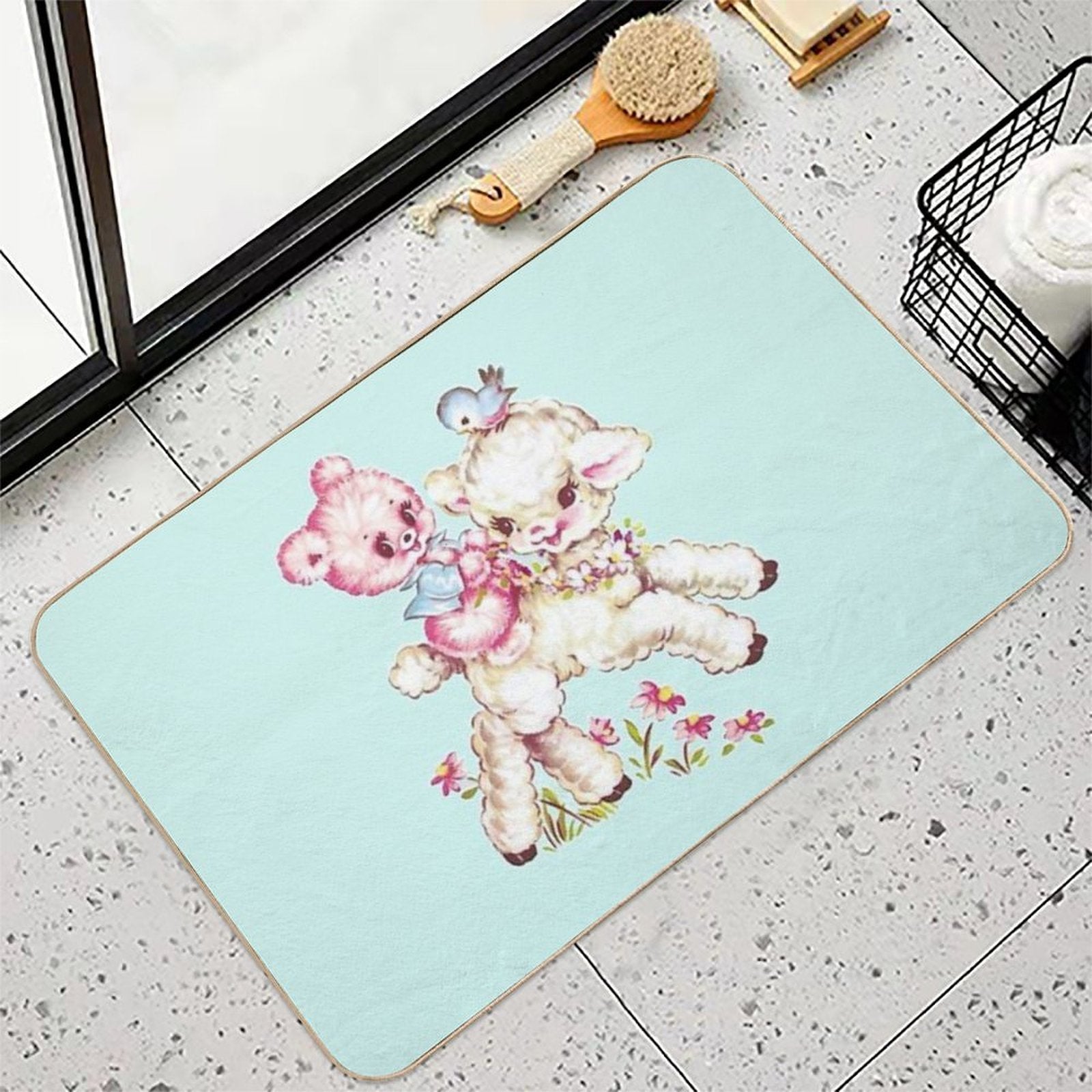 Lamb Lovely Bear  Easy Maintenance Bath Mat