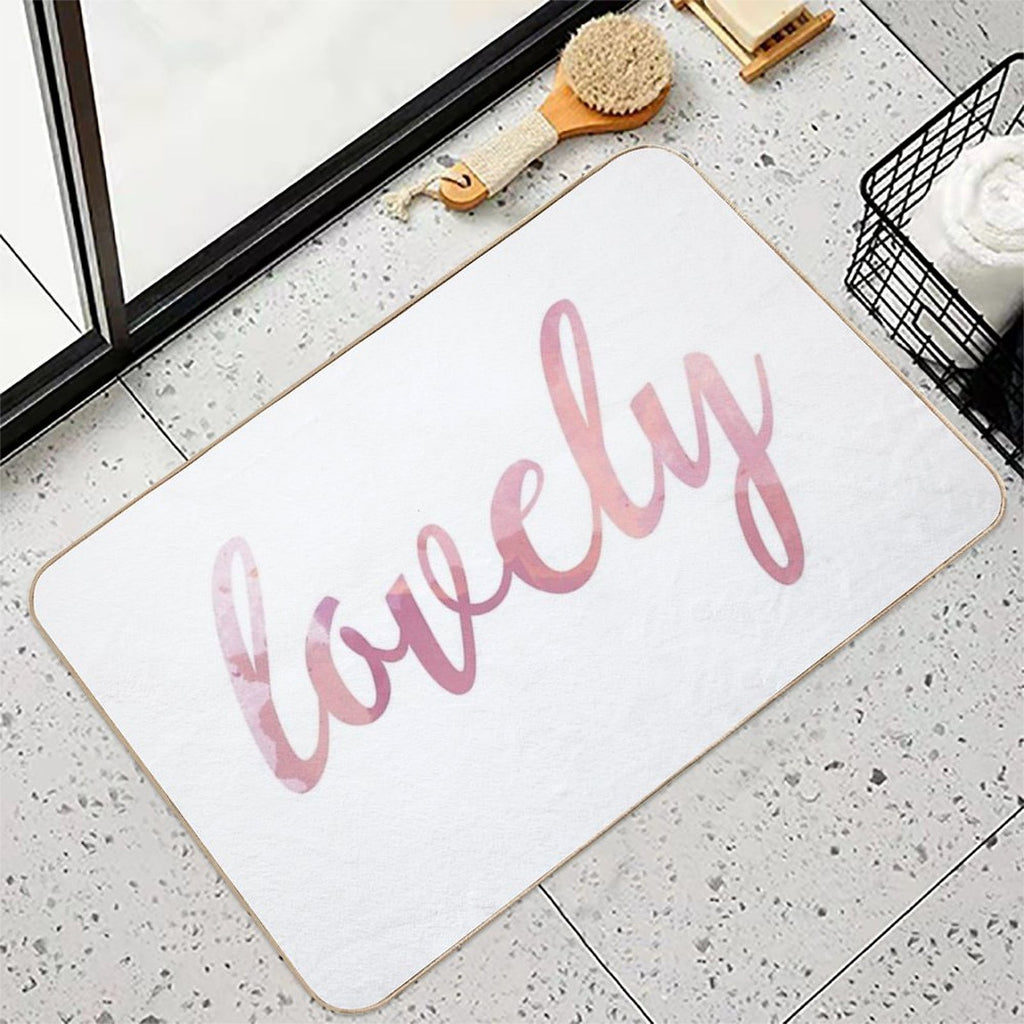 Lovely in Pink Watercolor  Odorless Bath Mat