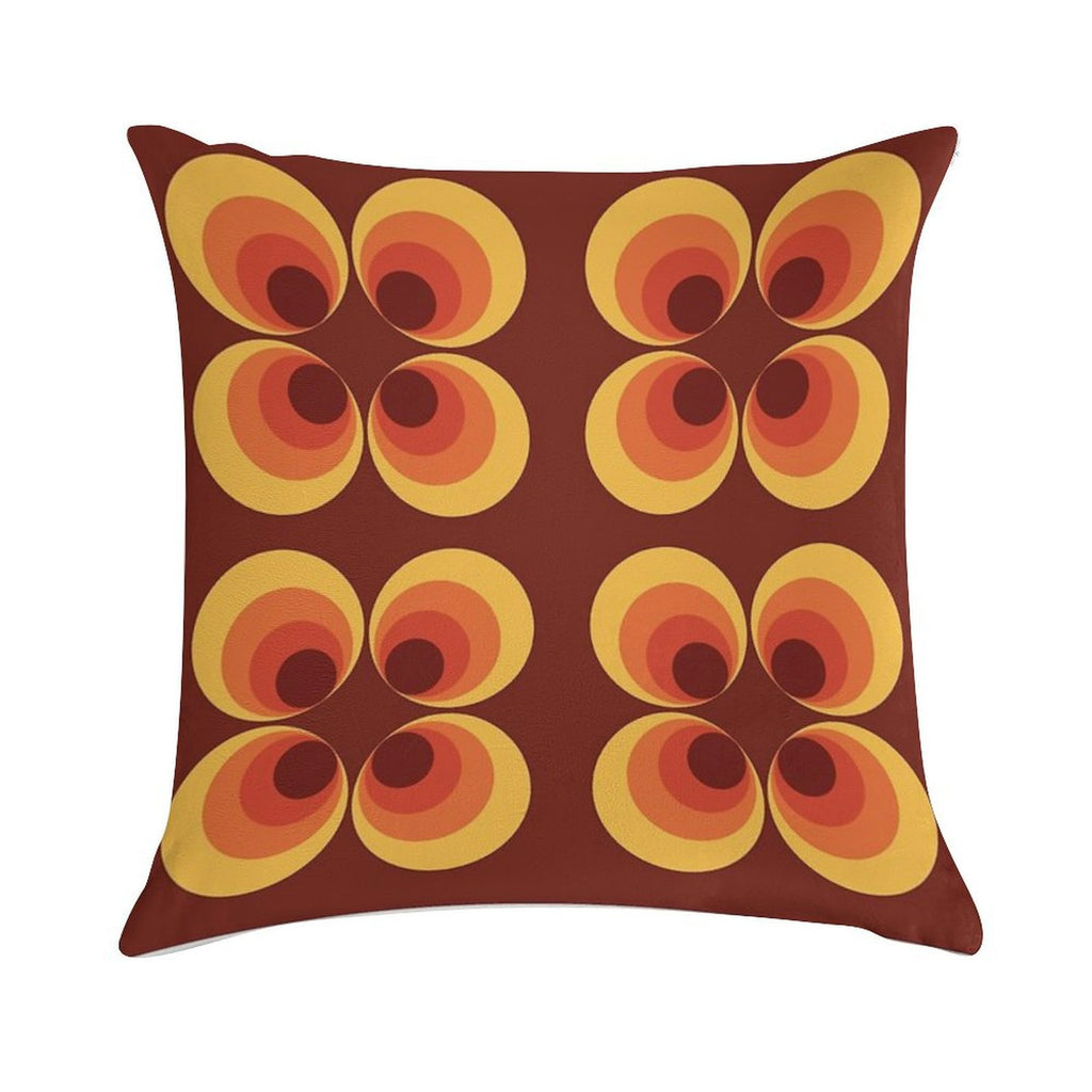 70s Graphic Soft Decorative Cover Throw Pillow