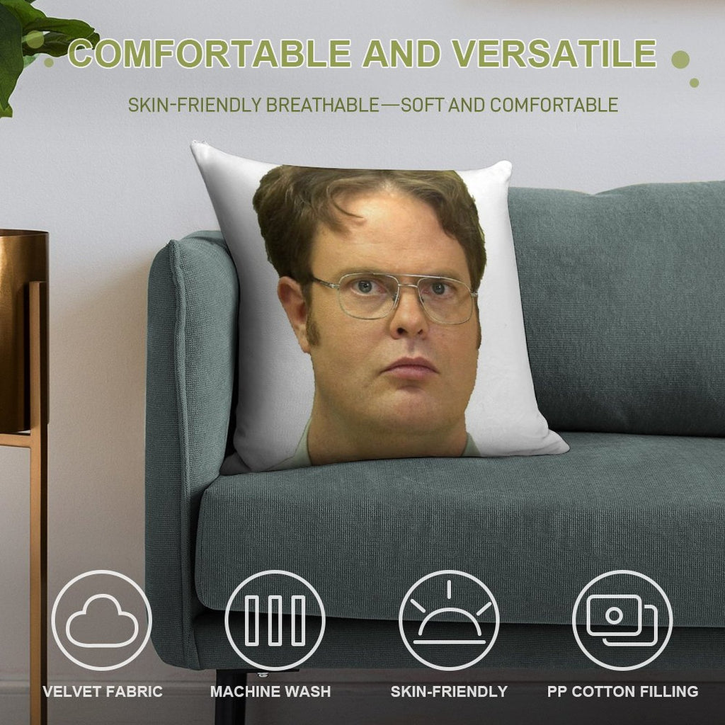 Dwight K Schrute Soft Easy Maintenance Throw Pillow