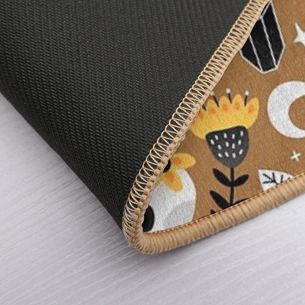 Black Cat And Floral Skull  Versatile Bath Mat