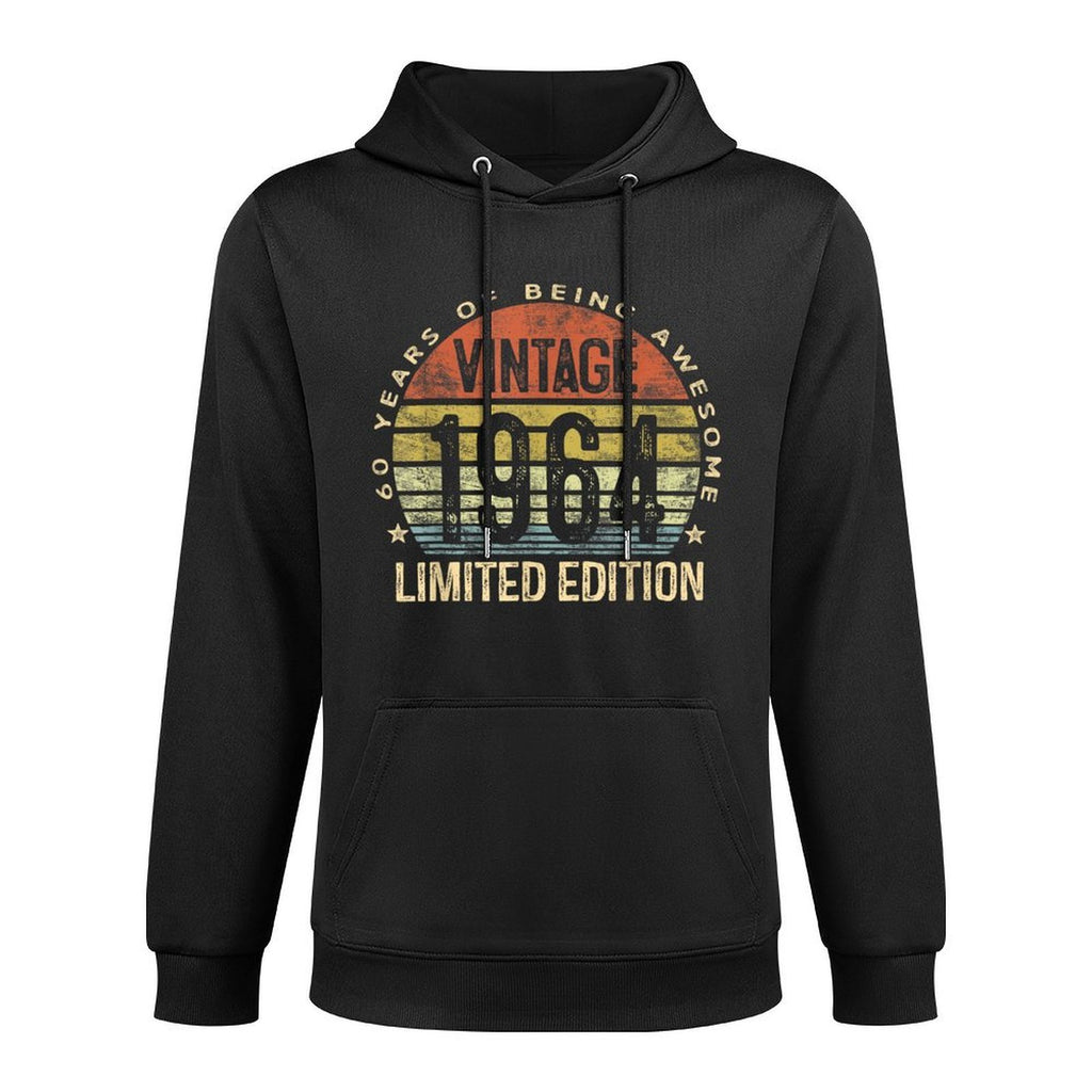 60 Year Old Gifts Vintage 1964 Limited Edition 60th Birthday Medium-Weight Fabric Hoodie