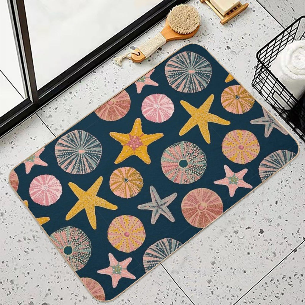 Urchins Beach Print  Odorless Bath Mat