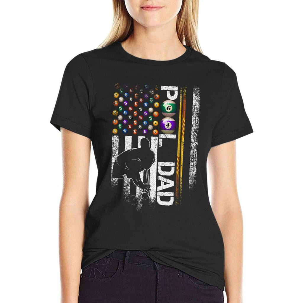 Vintage USA Billiards Player, Proud Pool Dad  Heathered Texture T-Shirt