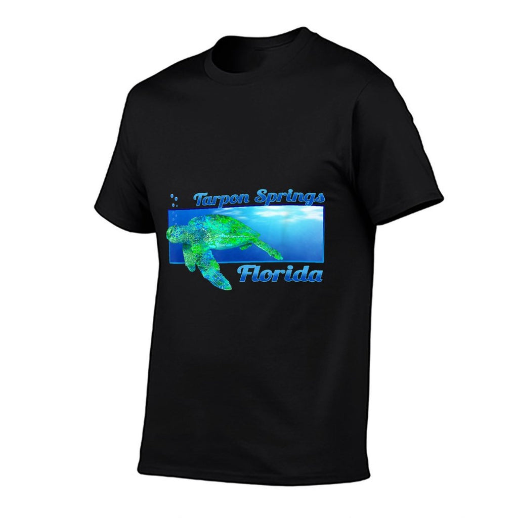 Tarpon Springs Florida Swimming Sea Turtle  High-quality Stitching T-Shirt
