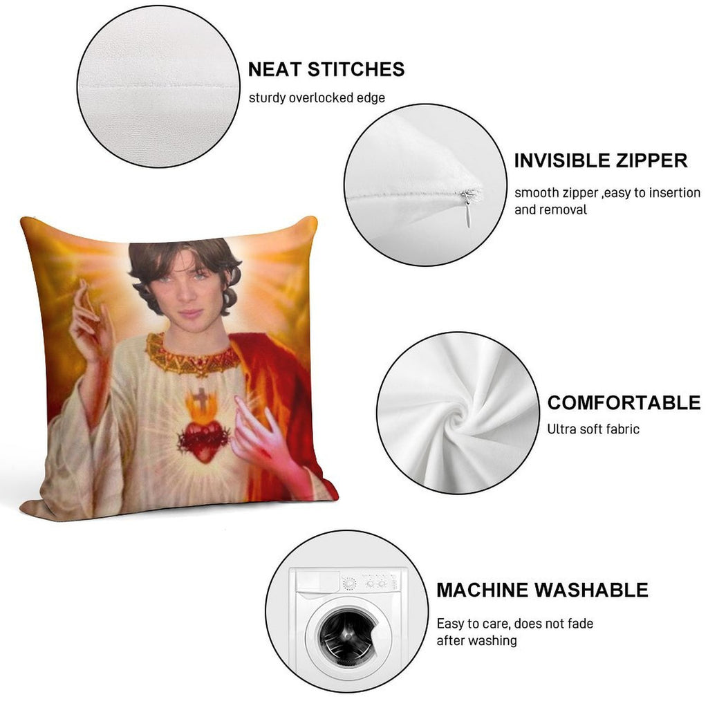 Holy Cillian Murphy Soft Hidden Zipper Throw Pillow