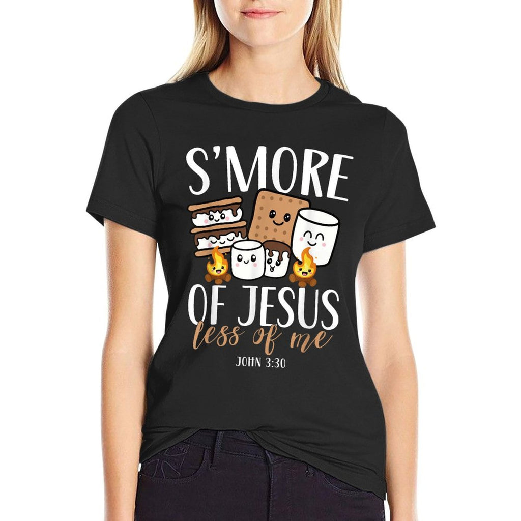 Smore Of Jesus Less Of Me Christian Camper Camping Lover  Cotton T-Shirt