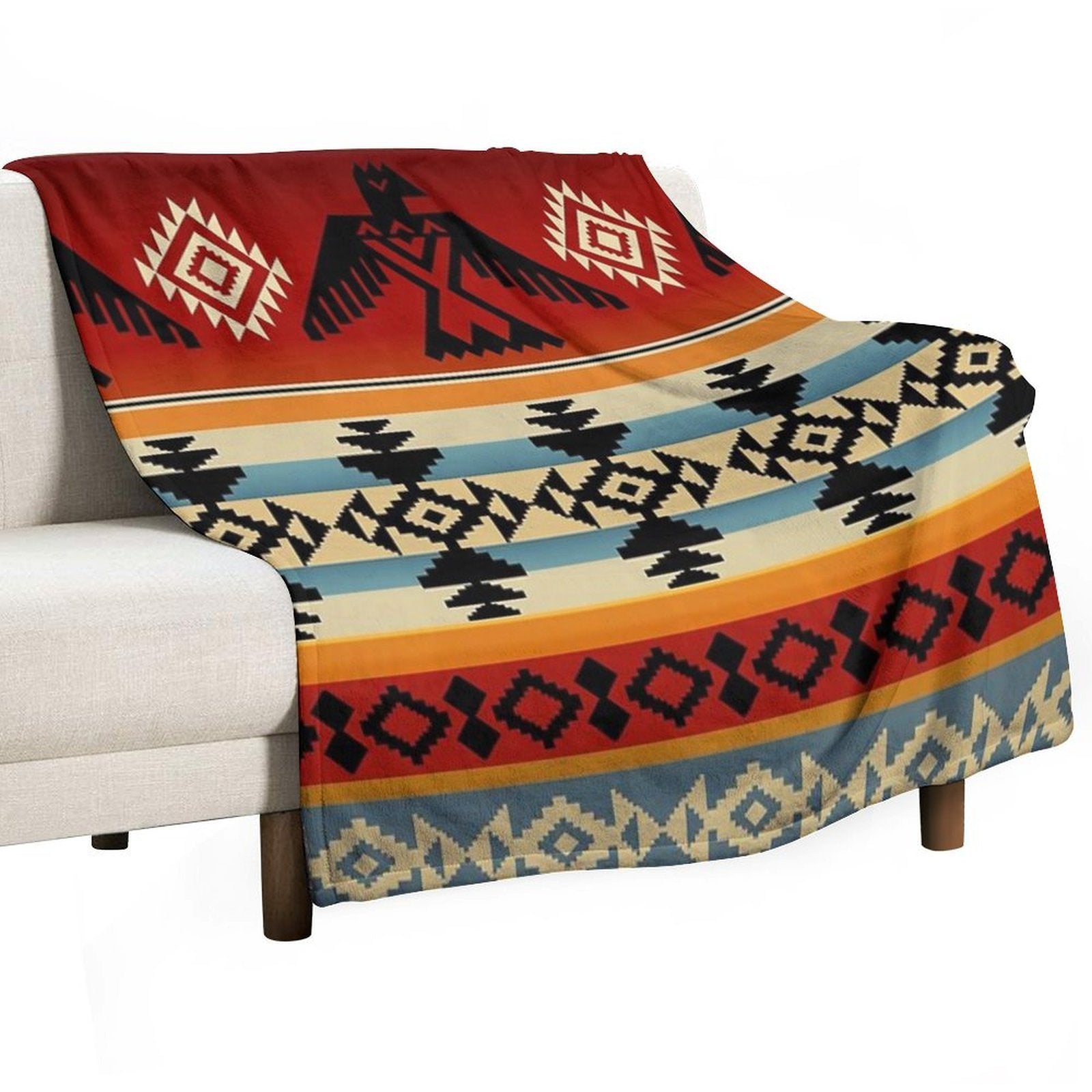 Thunderbird  Native American Pattern All-season Throw Blanket