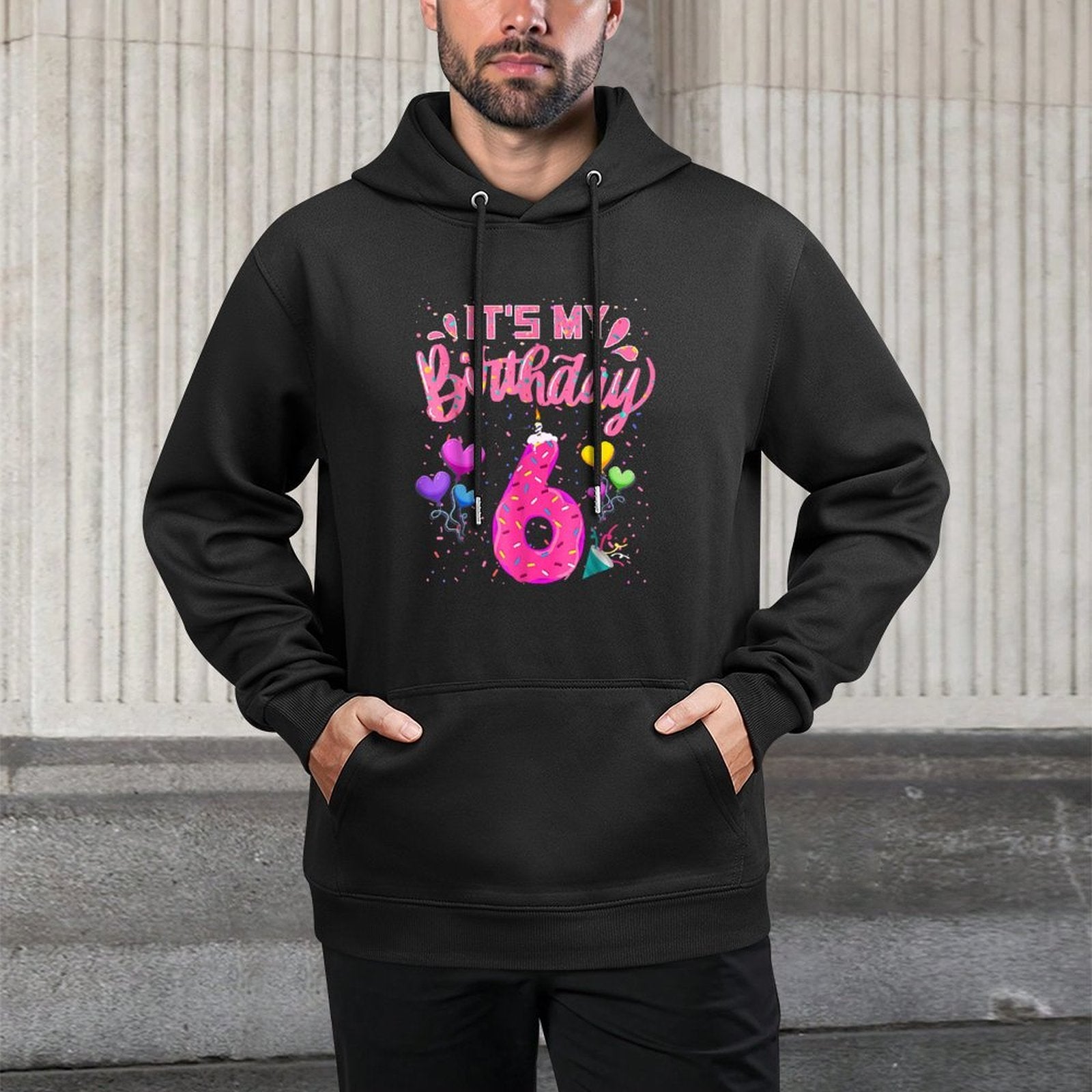 It's My 6th Birthday Doughnut Happy 6 Years Old Girl Kids Shape Retention Hoodie