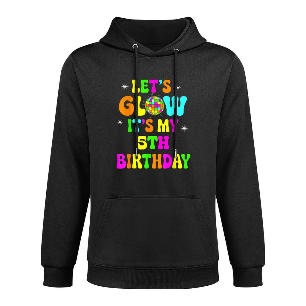 Lets Crazy Its My 5th Birthday Party Glowing 80s Group Team Relaxed Fit Hoodie