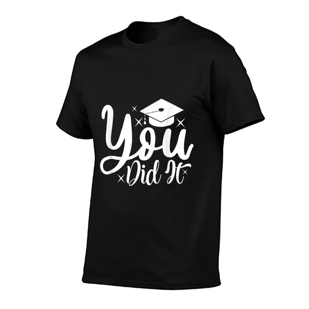 You Did It, Class Of 2024 Graduation Seniors Graduated Fun  Ribbed Collar T-Shirt