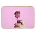 Lips Only I Am A God Crazy Pink  Absorbent Bath Mat