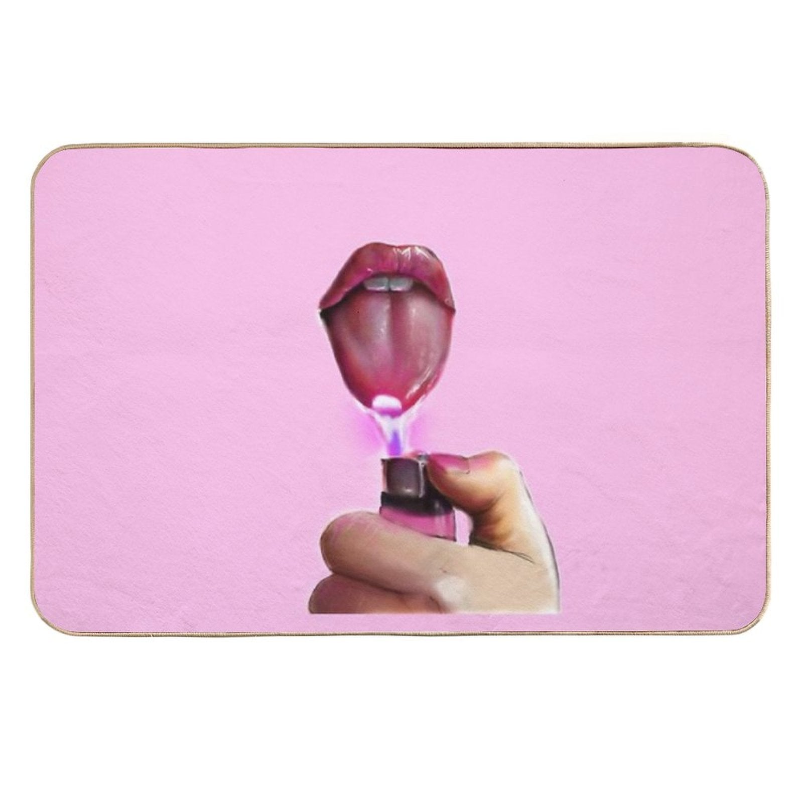 Lips Only I Am A God Crazy Pink  Absorbent Bath Mat