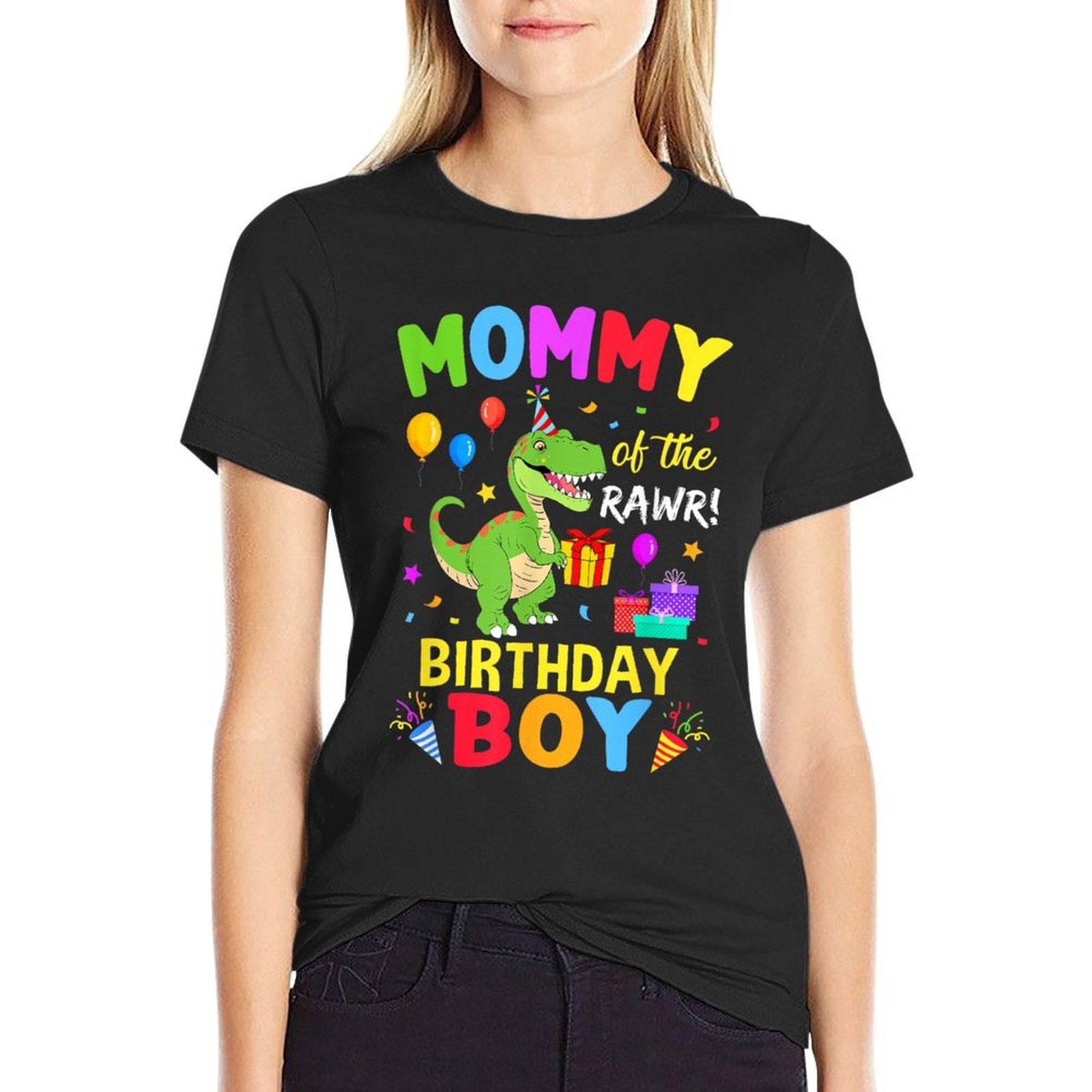 Mommy Of The Birthday Boy T-Rex Funny Dinosaur Boy Party  Affordable Price T-Shirt