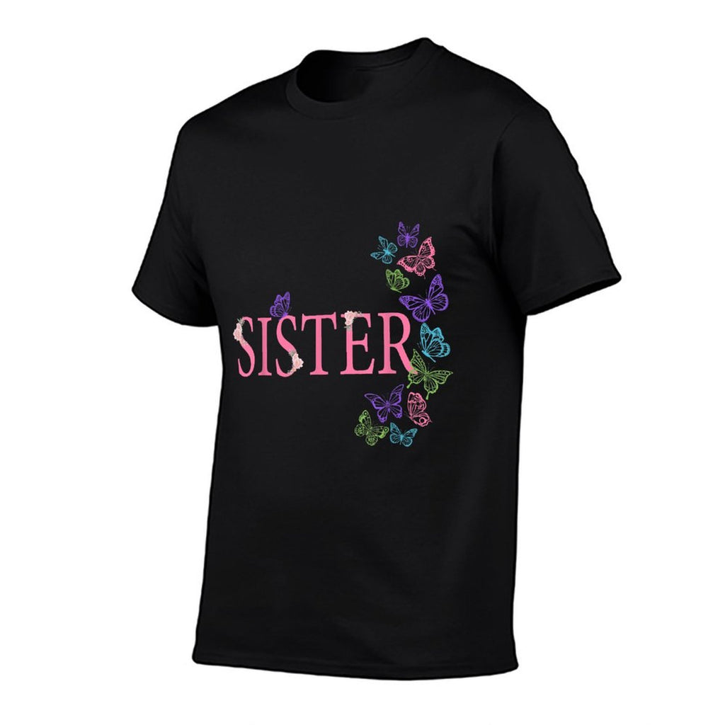 Sister of The Birthday Girl Butterfly Family 1st Birthday  Polyester Blend T-Shirt