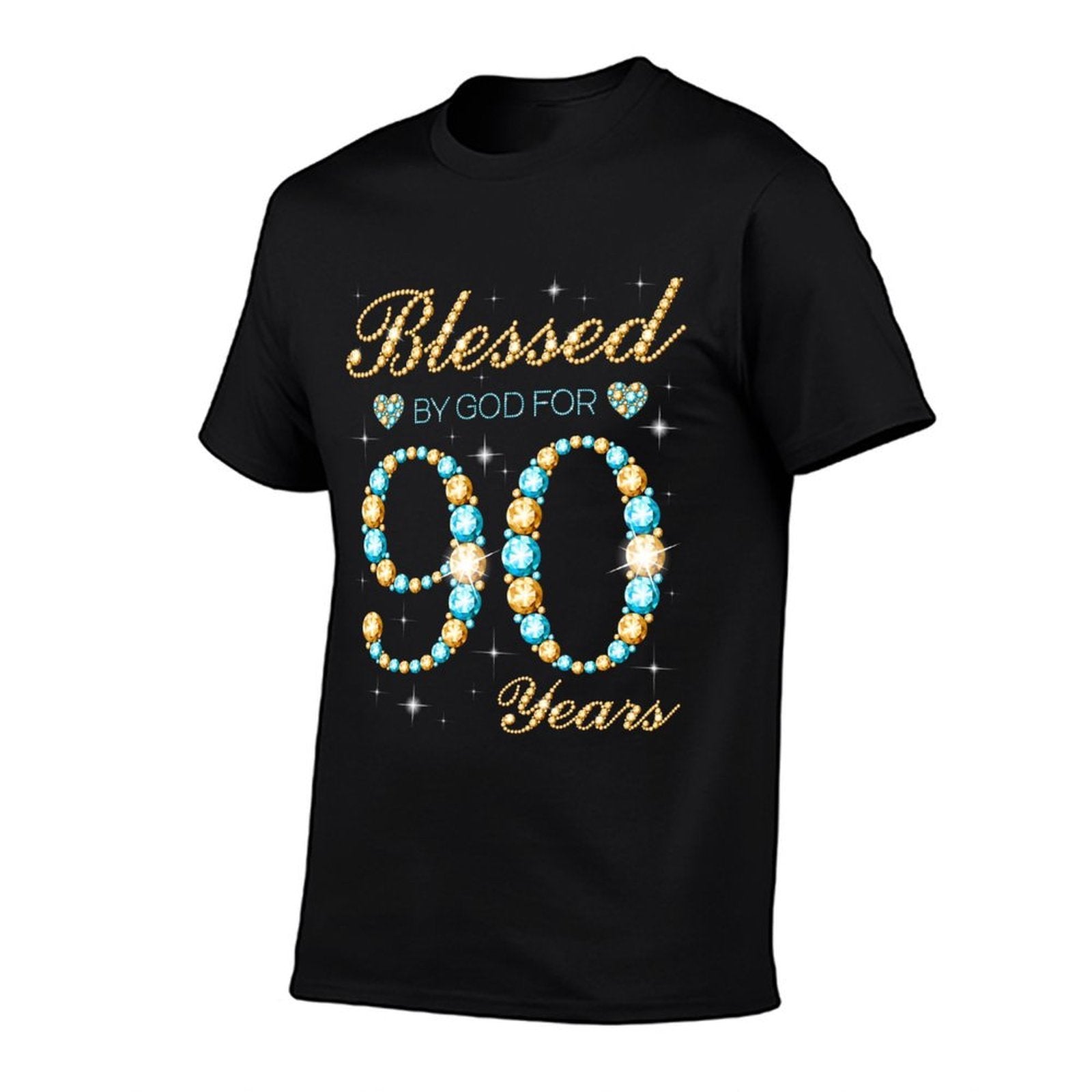 Blessed By God For 90 Years Old 90th Birthday Party Cute  Easy-care T-Shirt