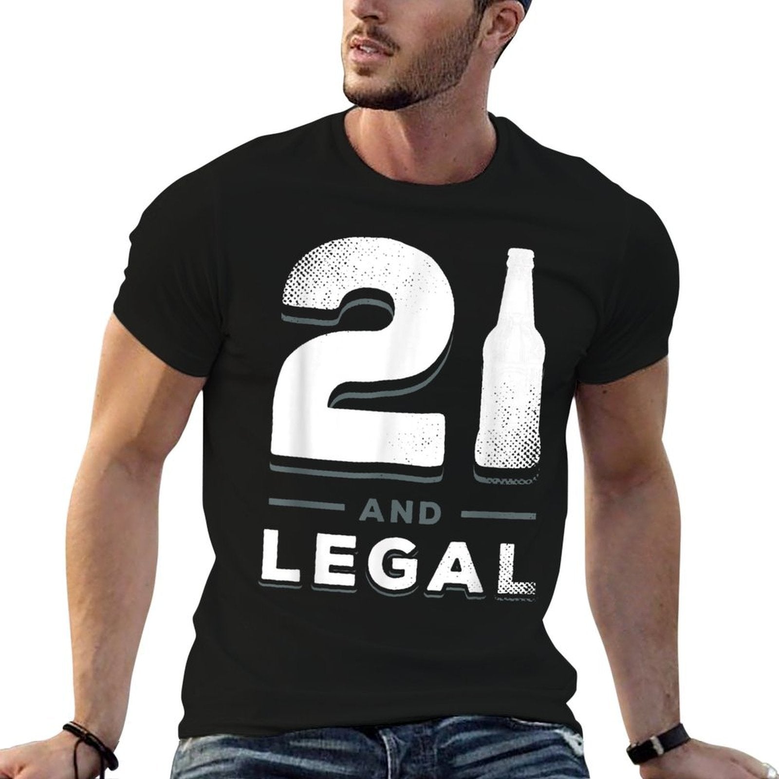 21 Year Old Birthday Gift Him Her Funny 21st Birthday Drink  Slim-fit Cut T-Shirt