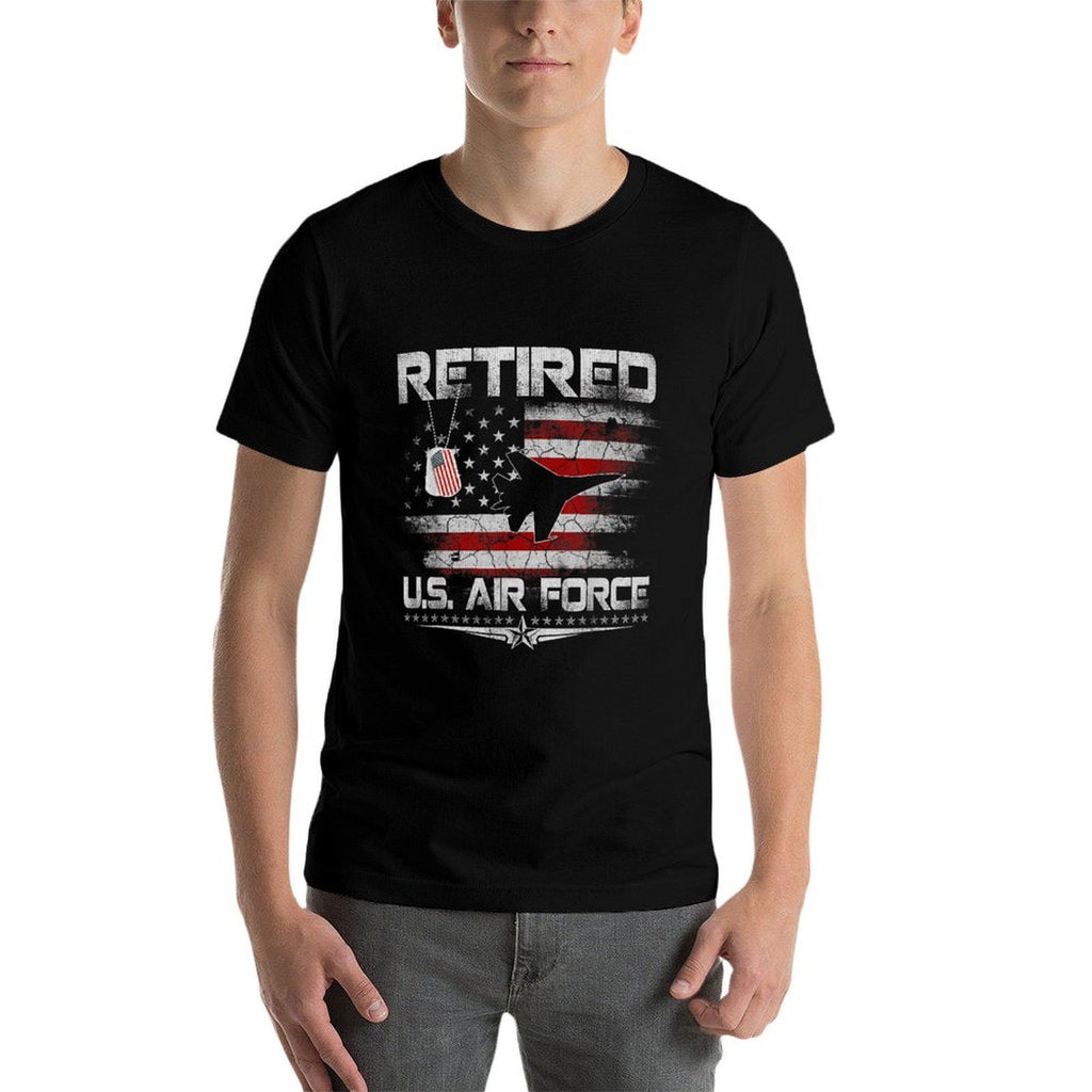 Retired Air Force Veteran USA Patriotic Veterans Day  Tagless Design T-Shirt