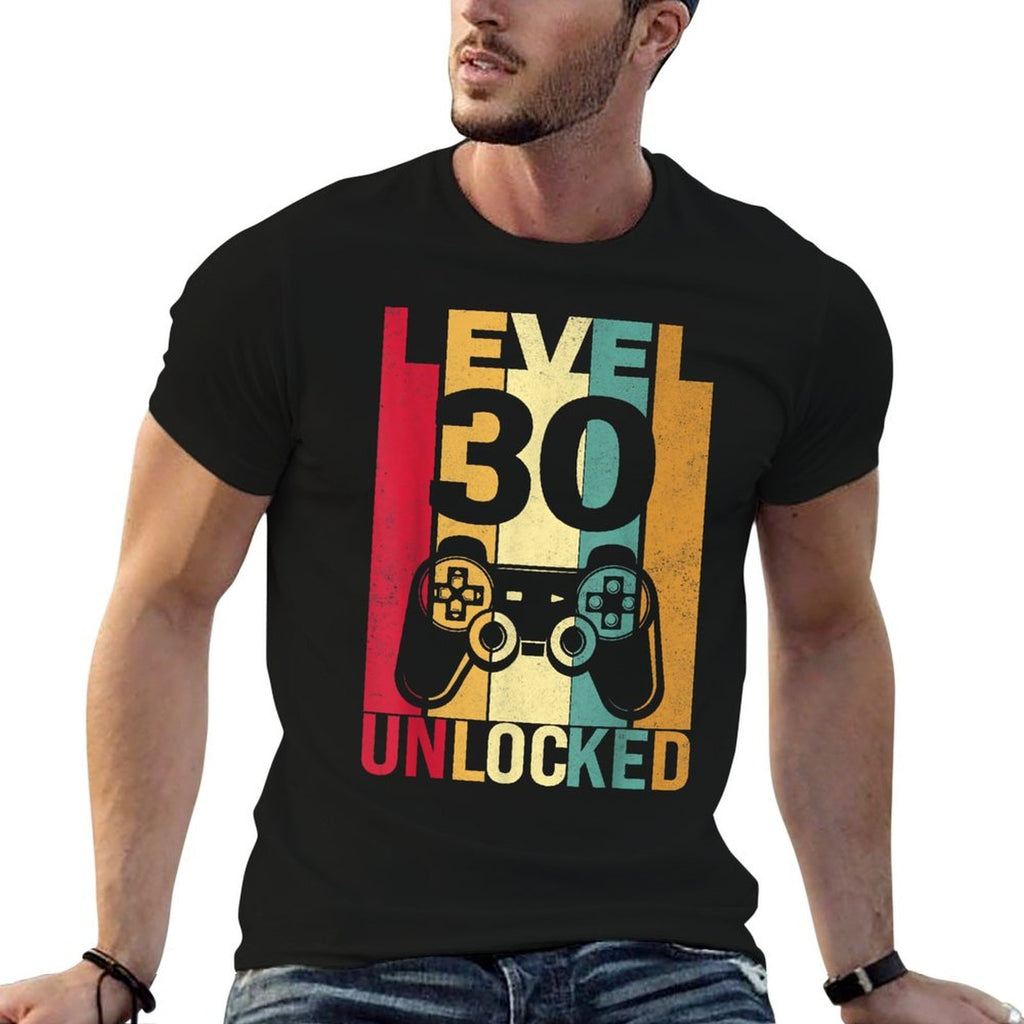 Funny Level 30 Unlocked Him Men BDay Turning 30th Birthday  Stretchy T-Shirt