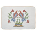 Folk Art Love Birds with Tulips  Slip-Resistant Bath Mat