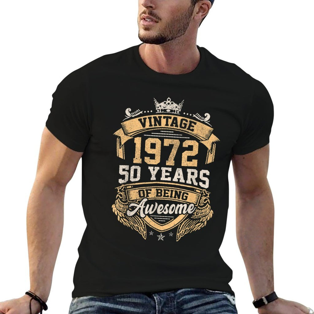 Vintage 1972 Retro 50th Birthday 50 Years Of Being Awesome  Moisture-wicking T-Shirt