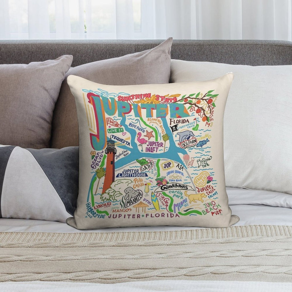 Jupiter, FL Soft Fade-Resistant Throw Pillow