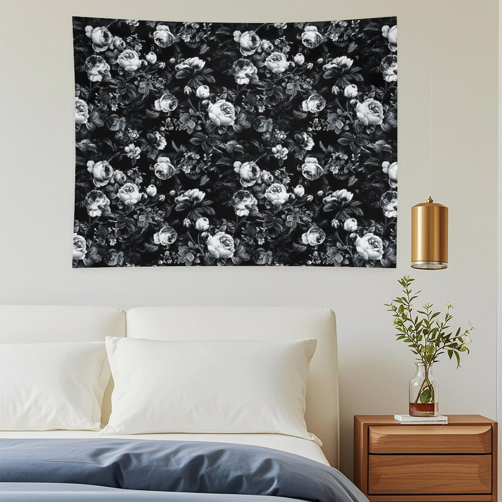 Roses Black And White Tapestry