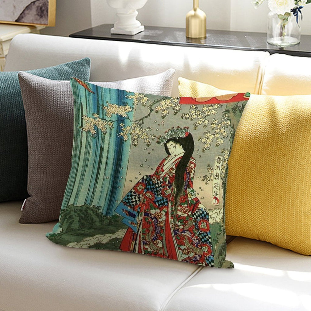 Japanese Classic Geisha Lady - Japan Art Soft Bedroom Essential Throw Pillow