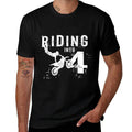 Riding Into 4 Years Old 4th Birthday Boy Dirt Bike Party  Odor-resistant T-Shirt