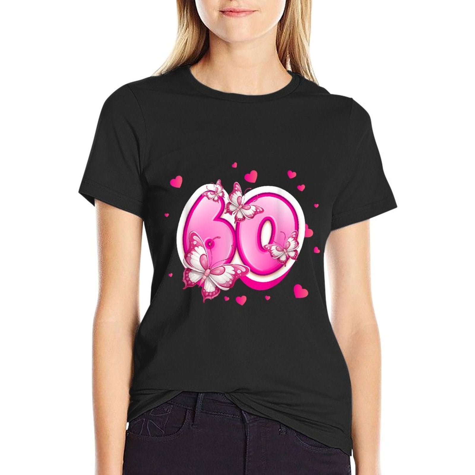 60th Birthday Cute Butterfly for 60 Years Old Girl Women  Quick-drying T-Shirt