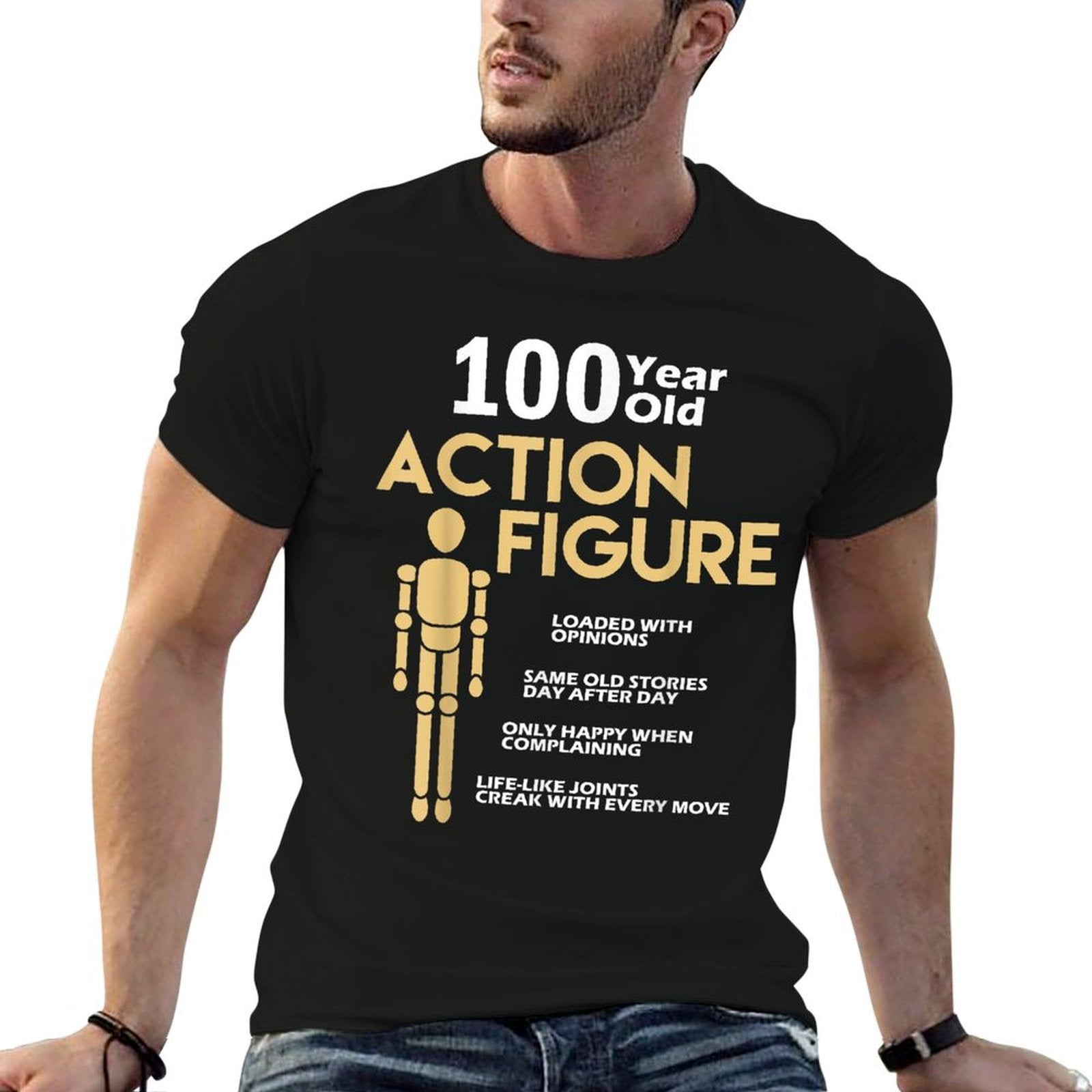 Funny 100 Years Old Action Figure 100th Birthday  Affordable Price T-Shirt
