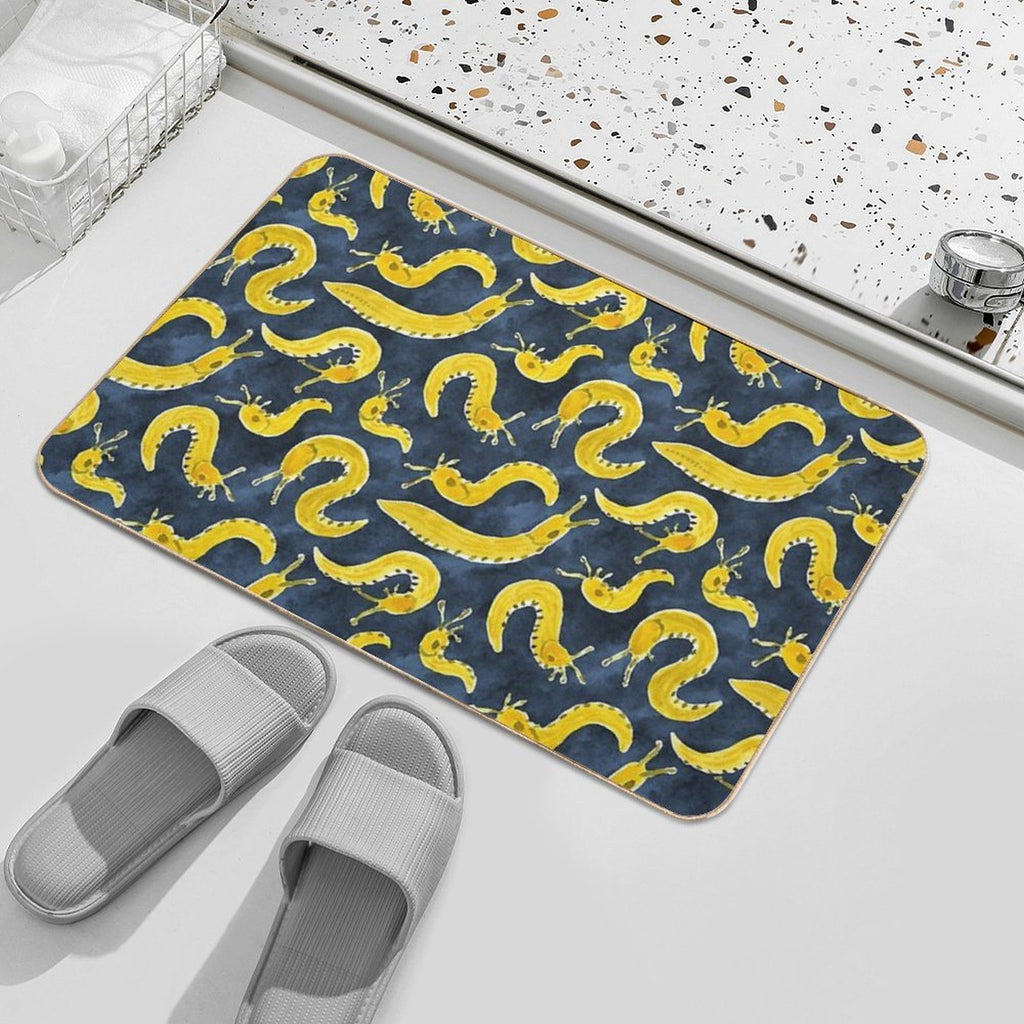 SLUG PARTY Banana Slug Print  Anti-Trip Bath Mat