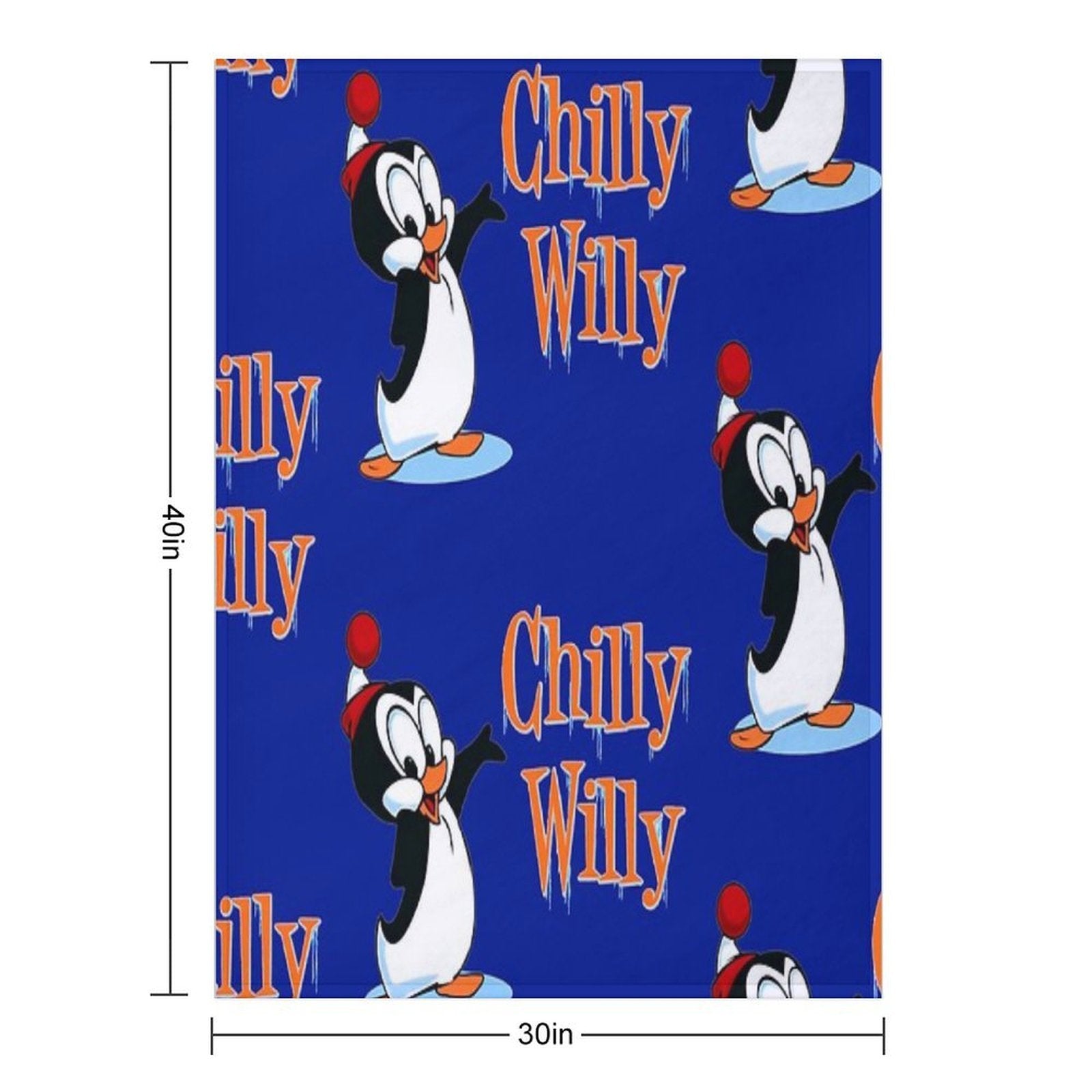Uh Huh! Chilly Willy Vintage Retro Style Eco-conscious Throw Blanket
