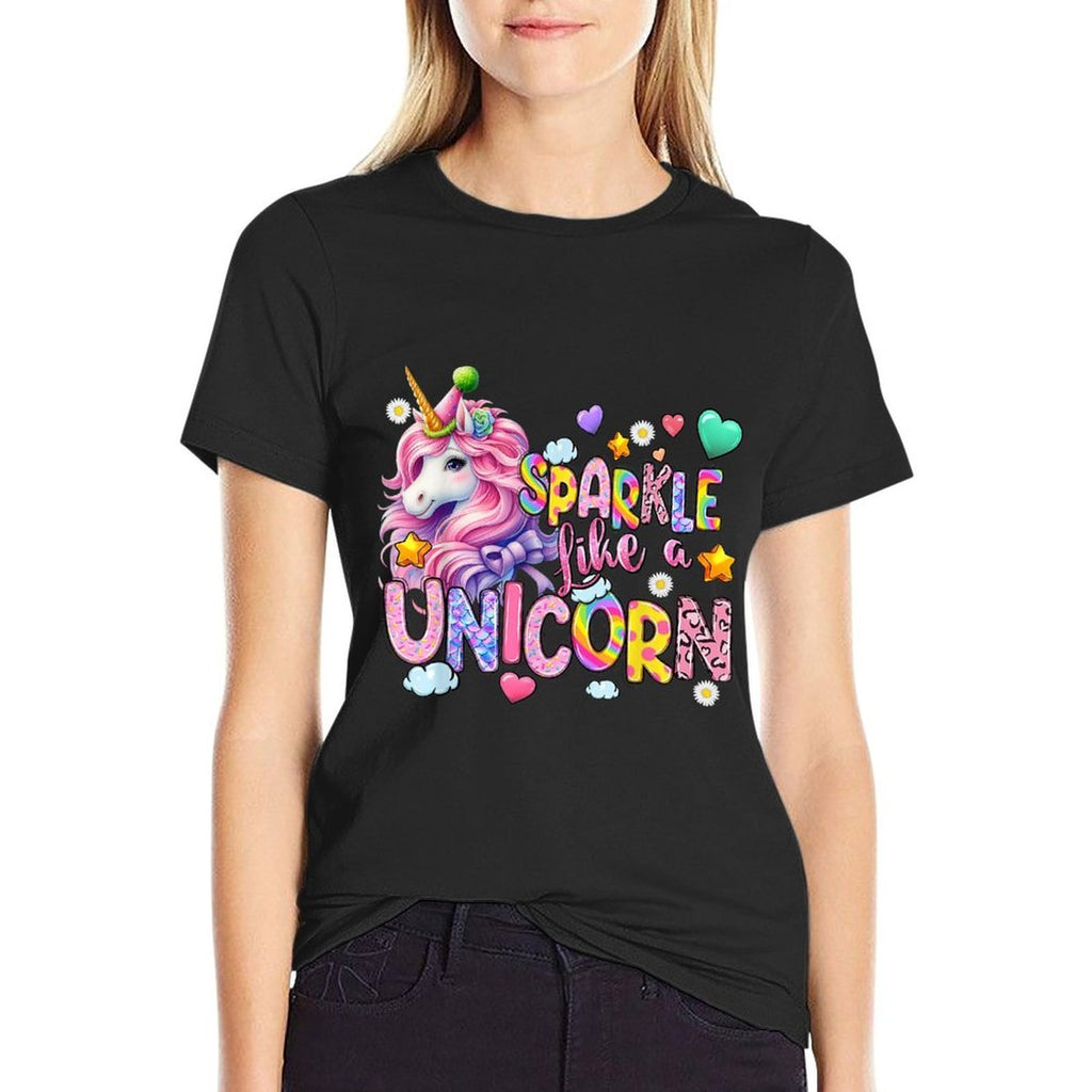 Womens Sparkle Like A Unicorn Cute  Lightweight T-Shirt