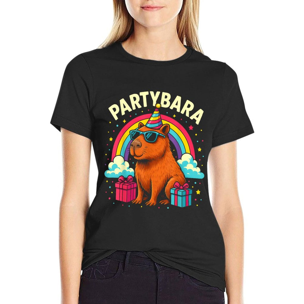Birthday Capybara for Kids Fun Partybara Capybara Party  Summer-ready Fabric T-Shirt
