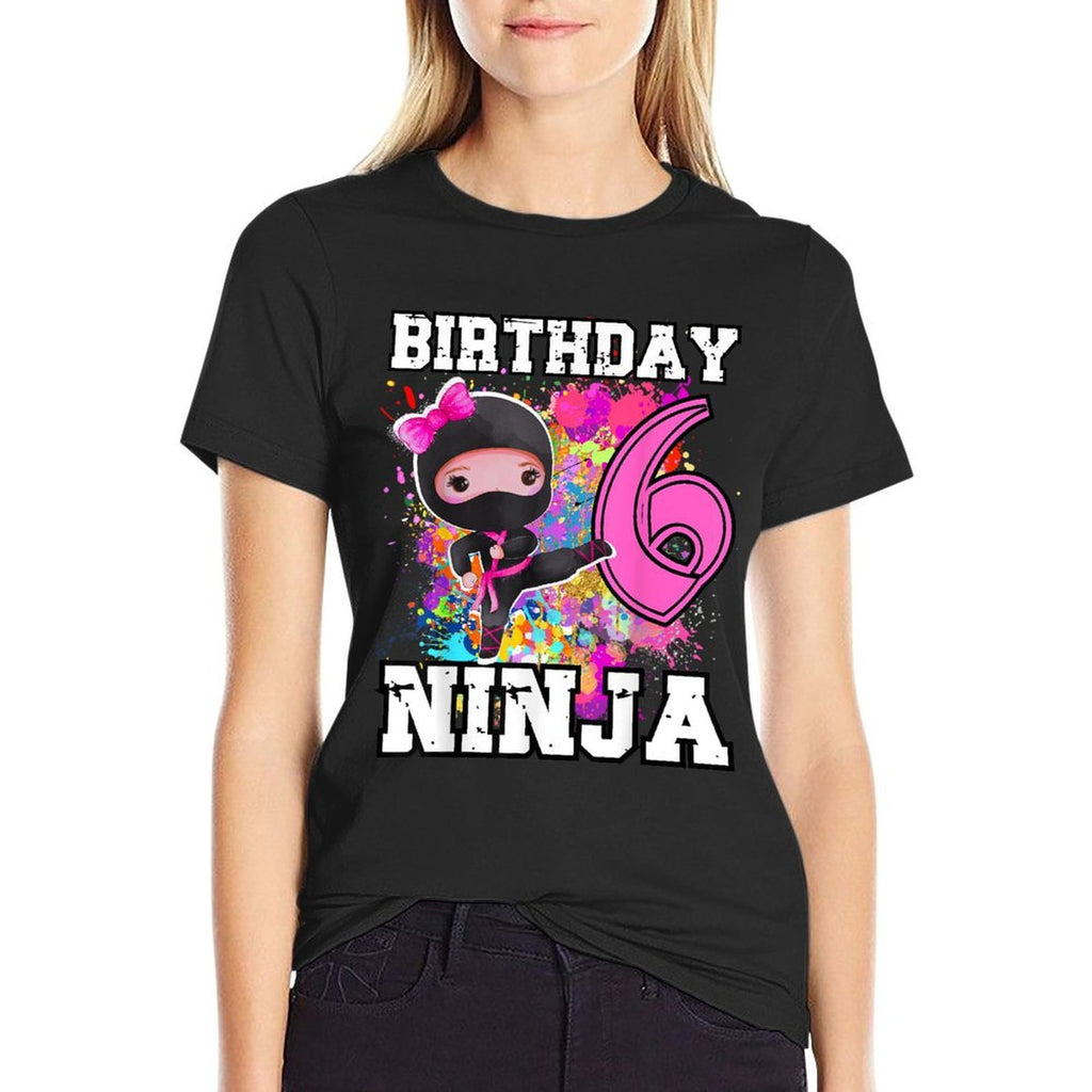 Birthday Ninja Girl 6 Year Old Funny Ninja Party Birthday  Durable T-Shirt