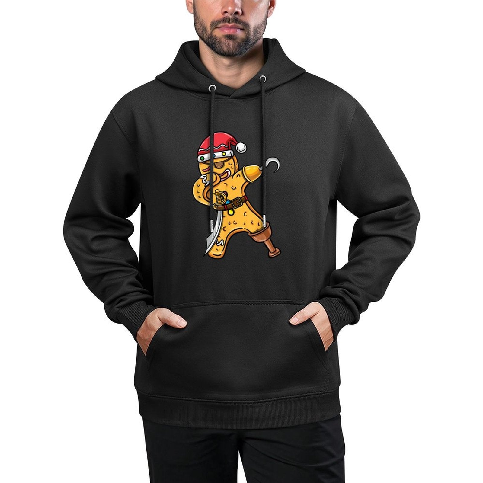Dabbing Christmas Gingerbread Pirate Halloween Casual Wear Hoodie