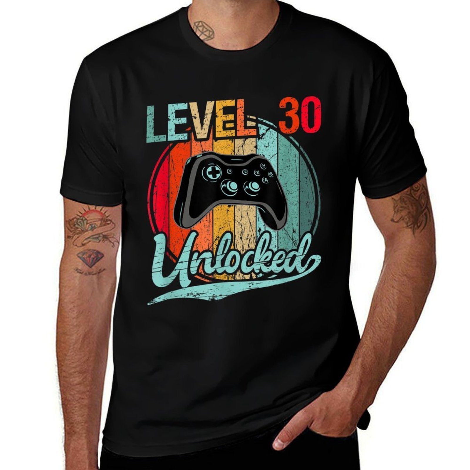 Gamer Level 30 Unlocked Controller 30th Birthday  Cotton T-Shirt