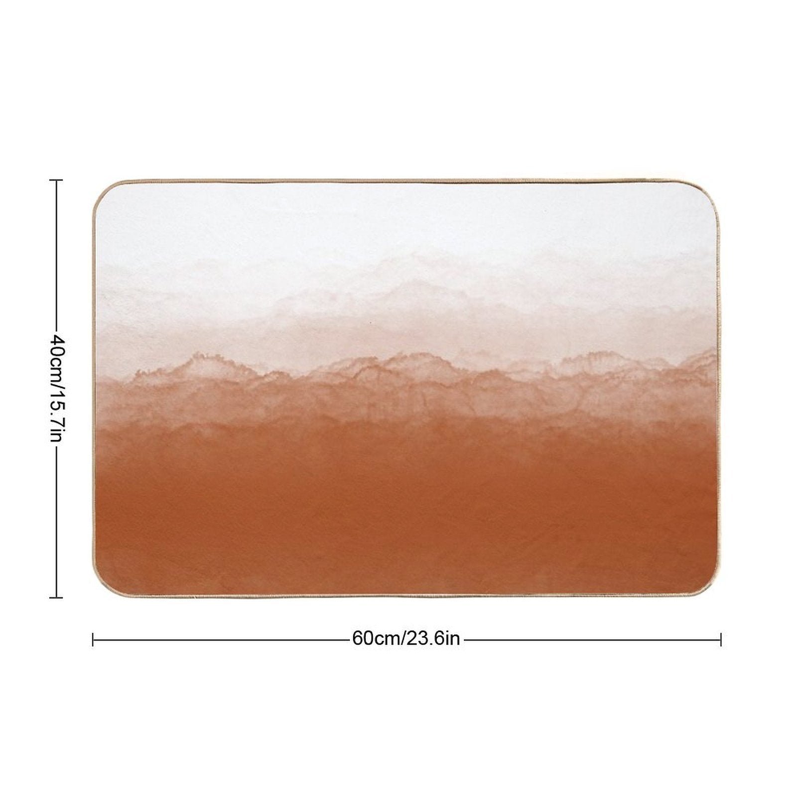 Abstract Watercolor Ombre (burnt Orangewhite)  Pet-Safe Bath Mat