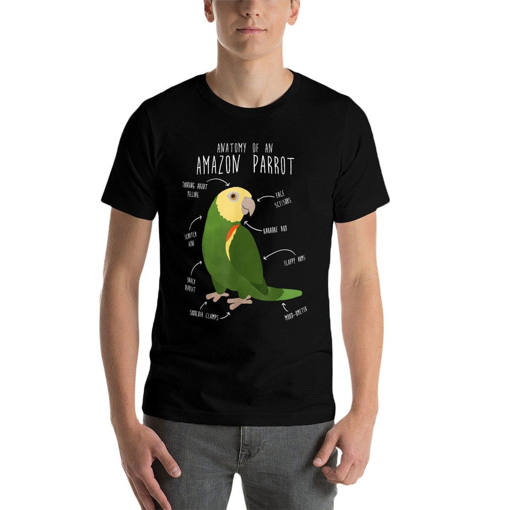 Amazon Parrot Anatomy, Cute Funny Pet Double Yellow Bird  Tagless Design T-Shirt
