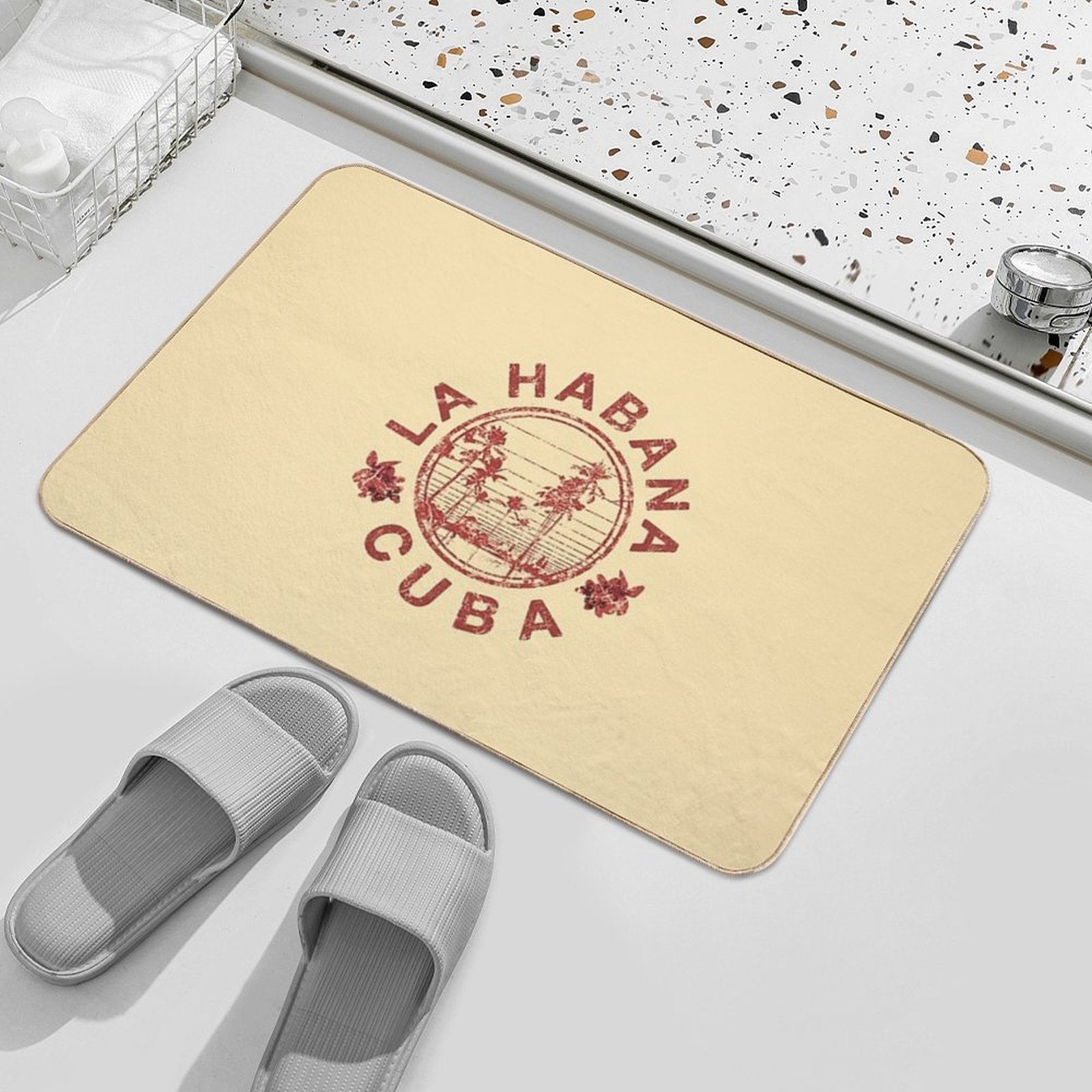 Havana Cuba La Habana Vintage Sunset Retro Cuban  Long-Lasting Bath Mat