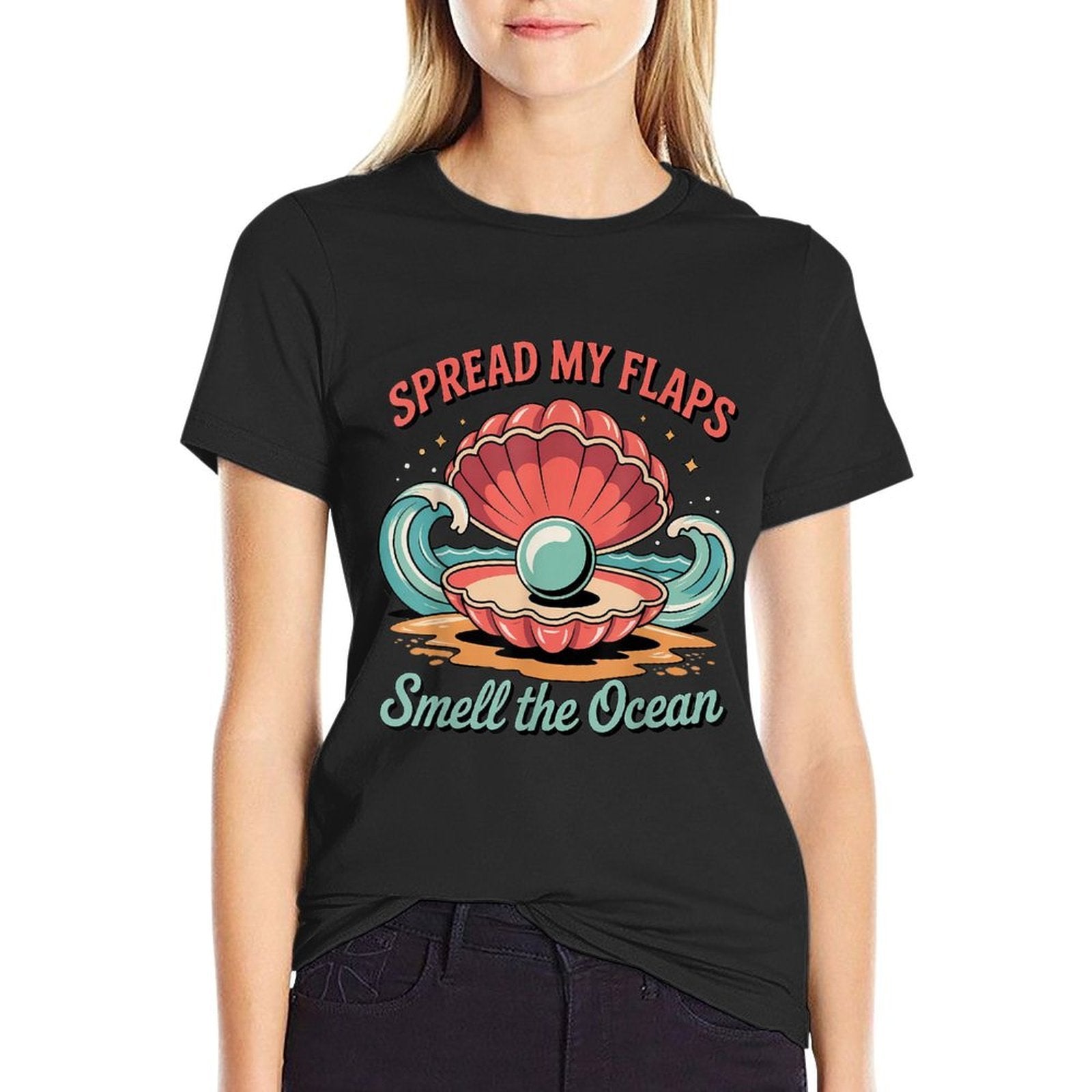 Spread My Flaps Smell The Ocean Funny Adult Humor Men Women  Easy-care T-Shirt