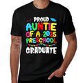 Proud Auntie Class Of 2025 Preschool Graduate Graduation  Oversized Silhouette T-Shirt