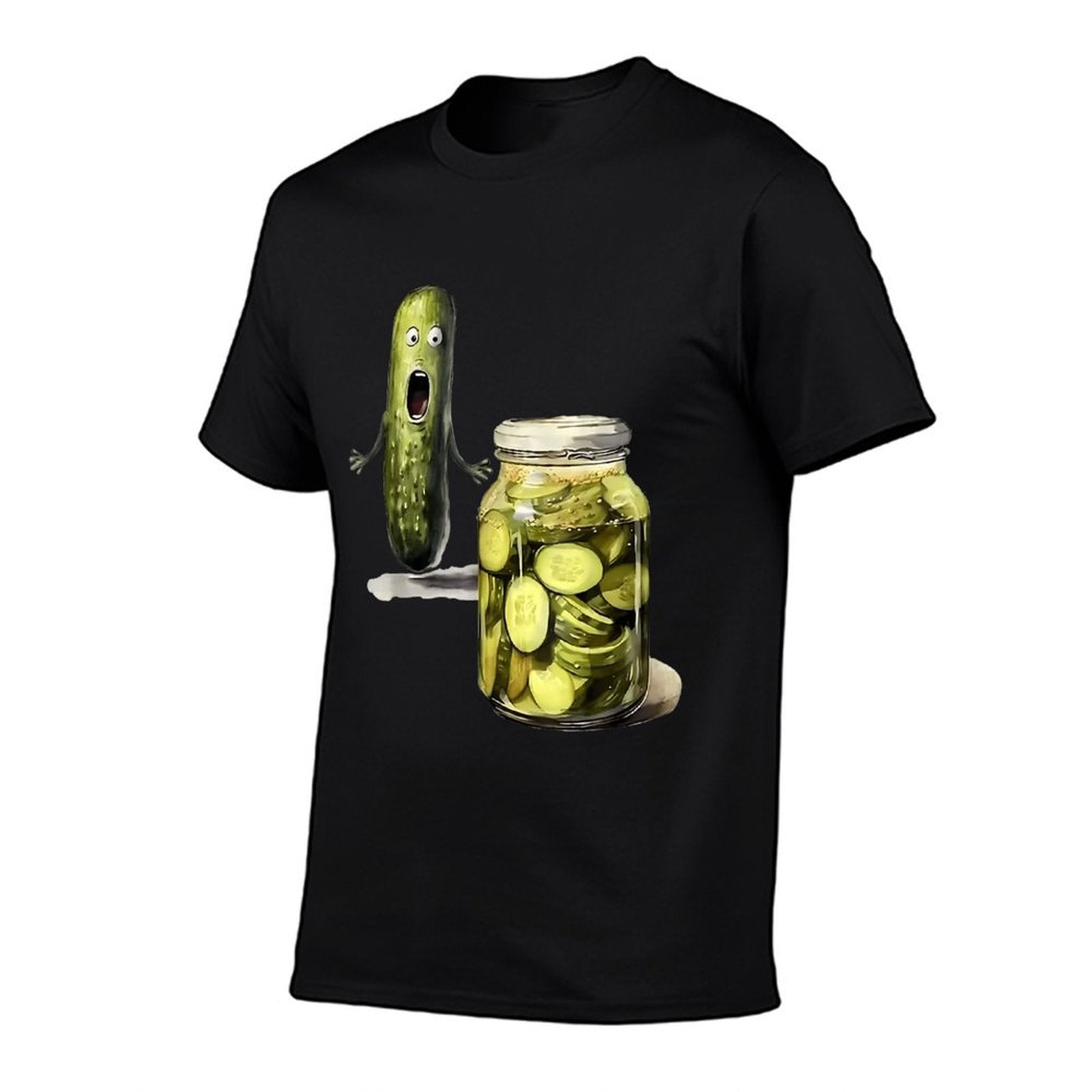Funny Pickle Surprise A Cucumber And A Jar Of Sliced Pickles  Fade-proof Color T-Shirt