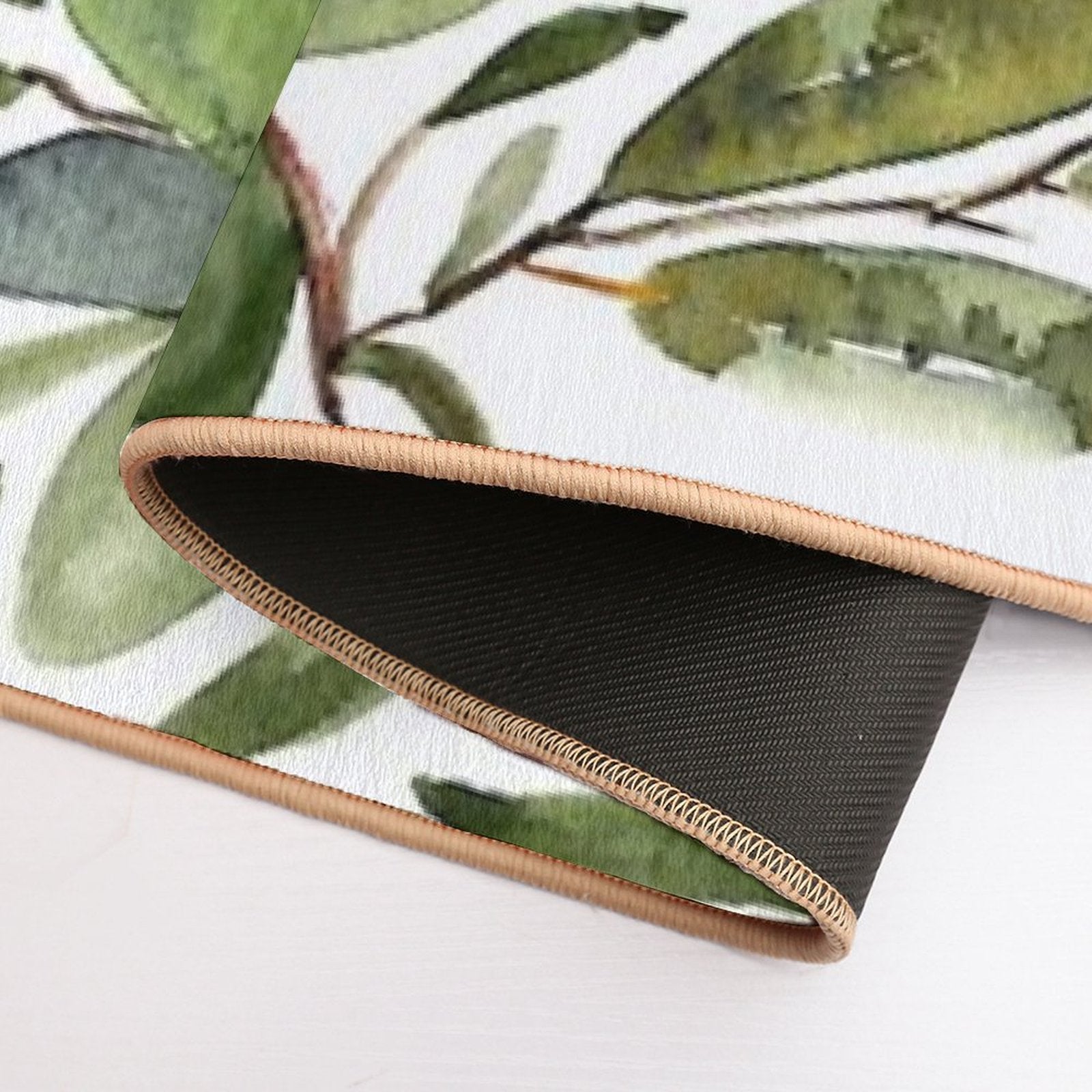 Olive Leaf Art Modern  Multi-Purpose Bath Mat