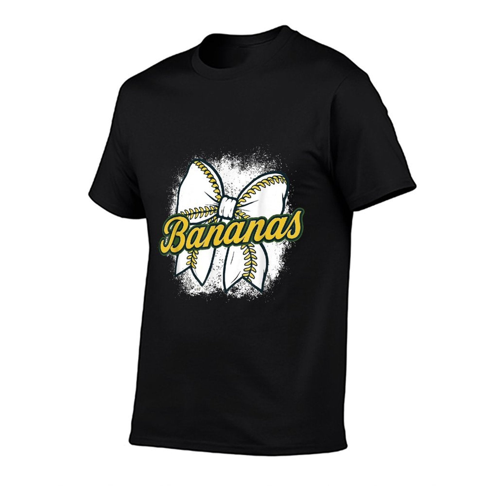 Retro Bananas Last Name Gifts Coquette Bow Women Girls Kids  Ribbed Collar T-Shirt