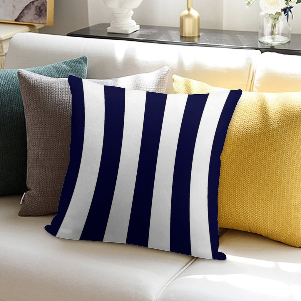 Classic Navy Blue And White Stripes Soft Style Accent Throw Pillow