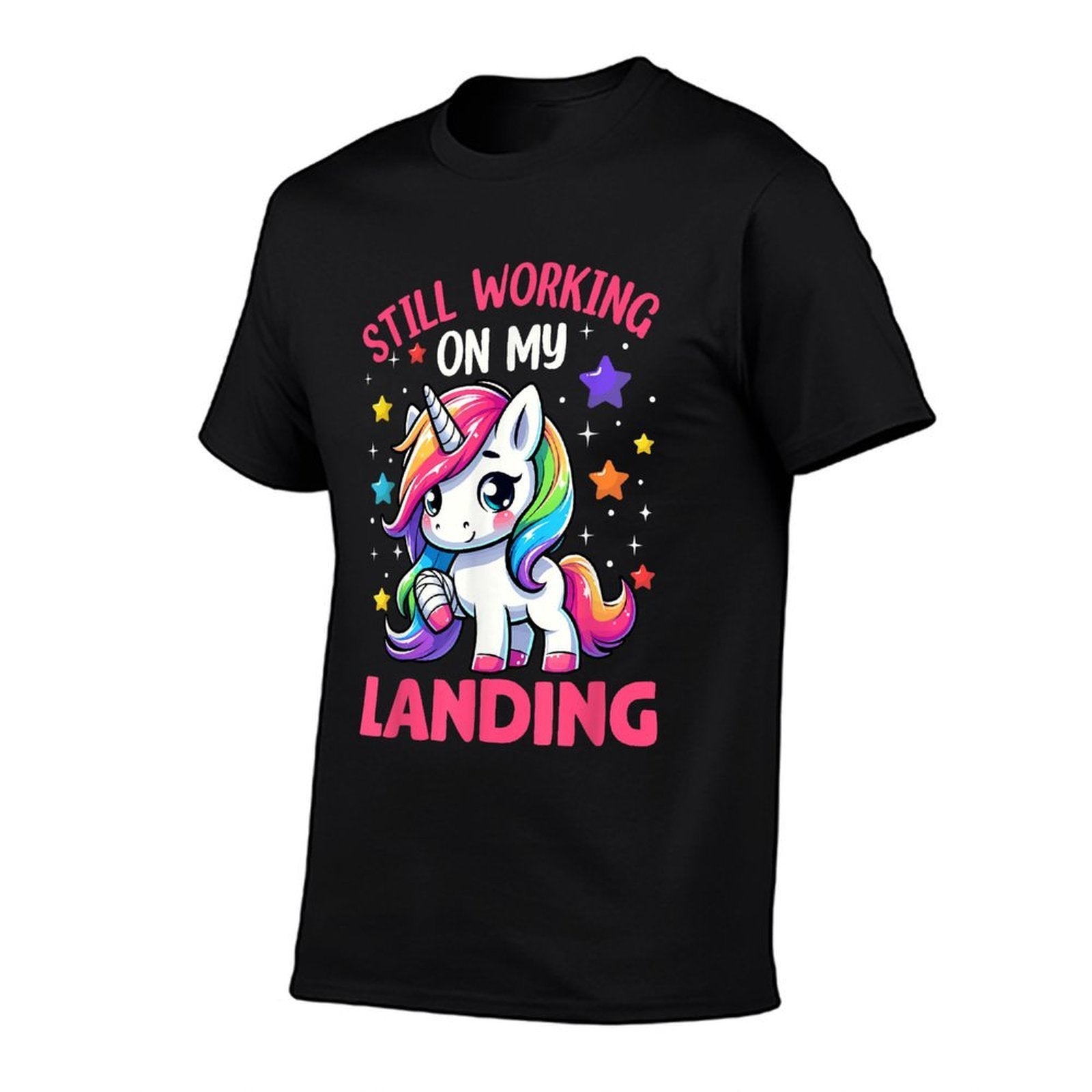 Still Working On My Landing Injury Broken Arm Cute Unicorn  Summer-ready Fabric T-Shirt